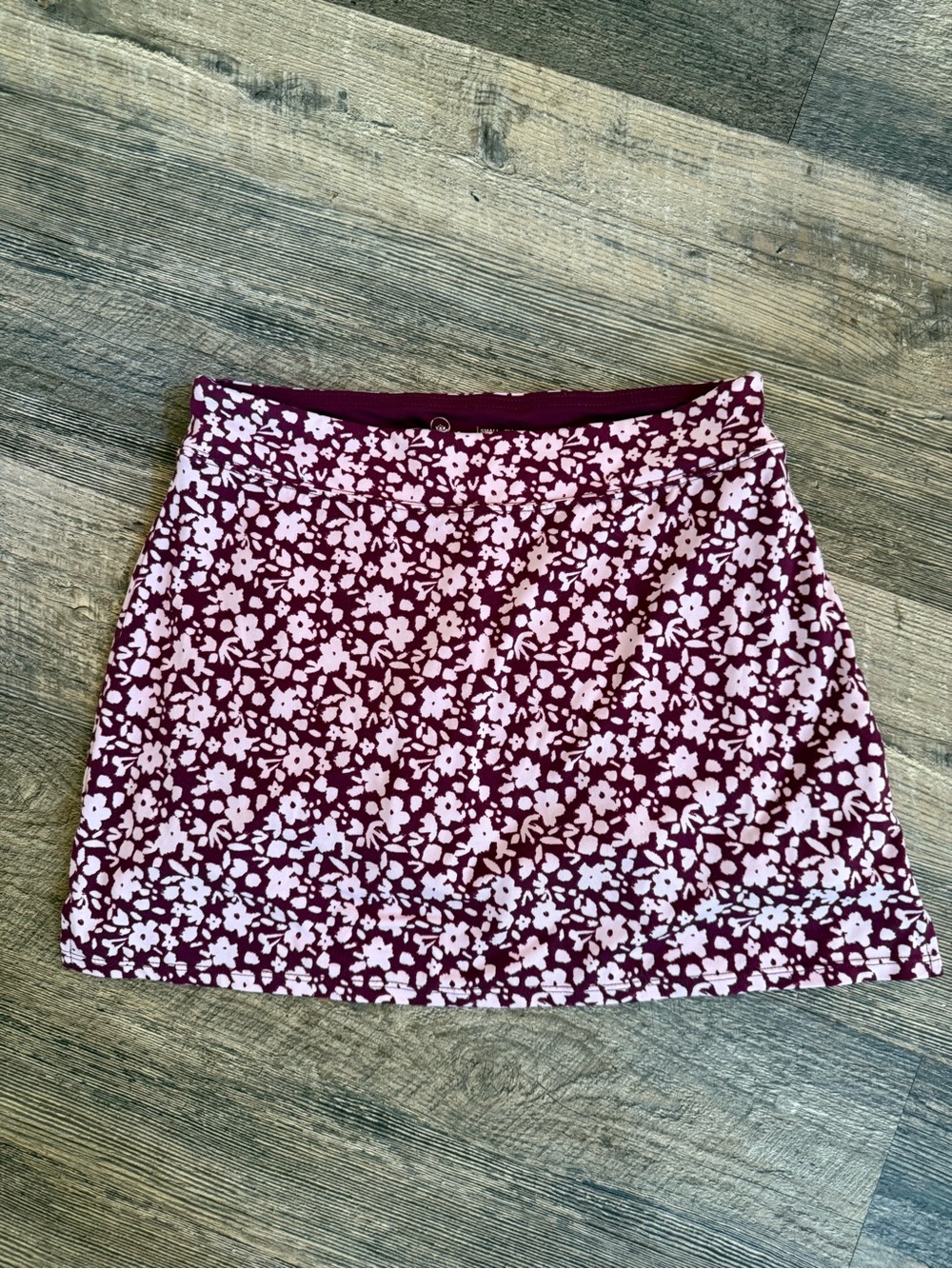Tranquility by Colorado Clothing Burgundy and Pink Floral Mini Skort